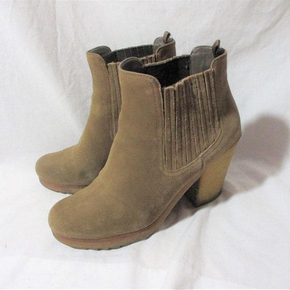 PRADA Suede Leather Bootie Ankle Boot BROWN 40.5 Heel Shoe - Picture 1 of 8